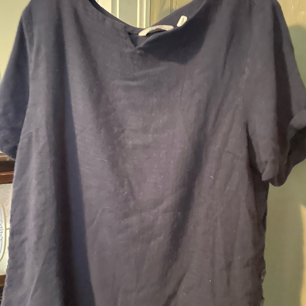 Navy Blue Short Sleeve Top